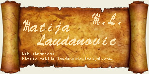 Matija Laudanović vizit kartica